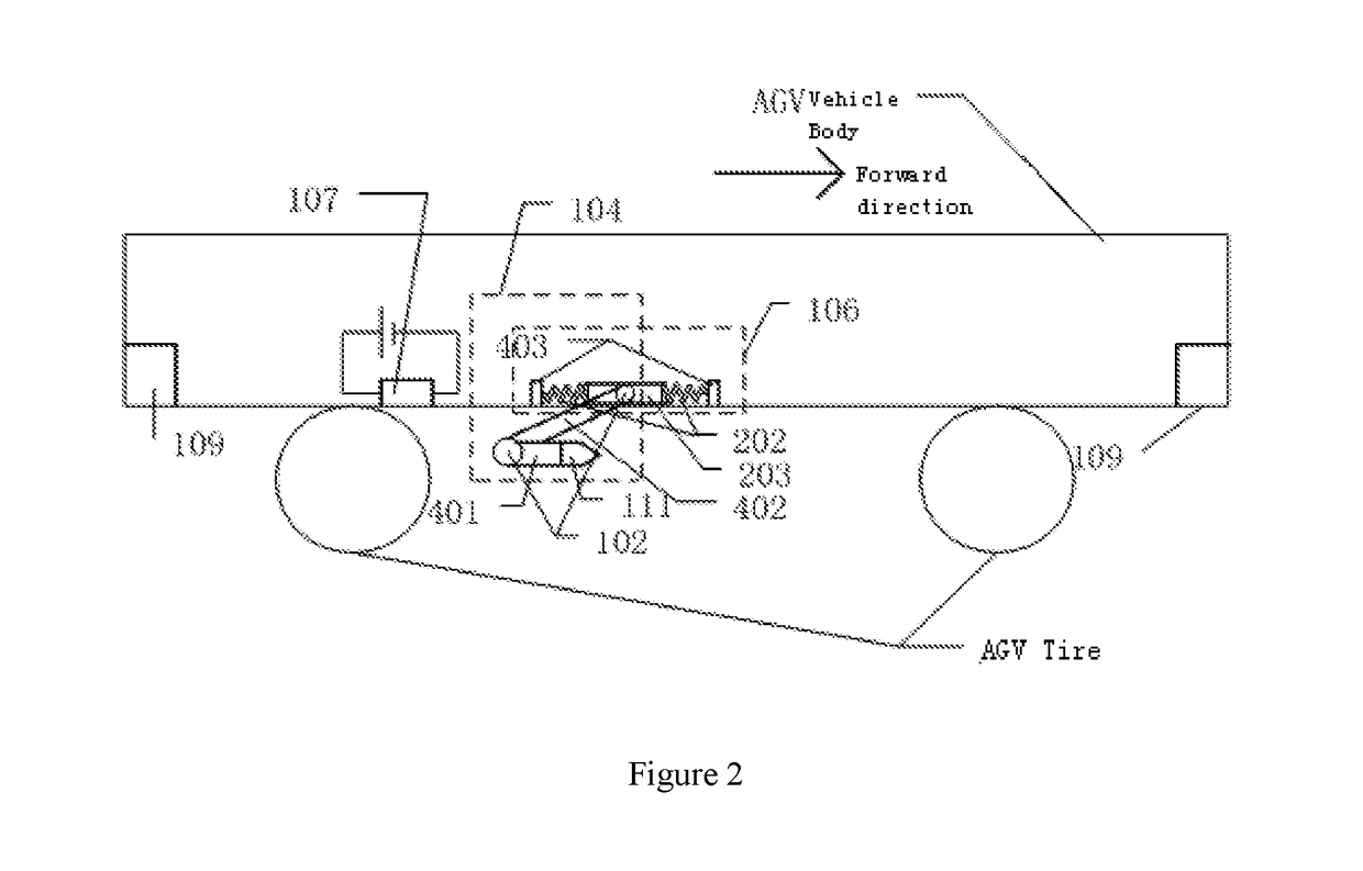 Automatic Charging Device for an AGV on an Automated Container Terminal and Charging Method Therefor