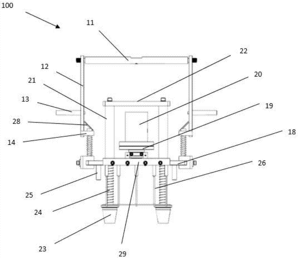 A device and method for pre-cleaning the residual sand in the inner cavity of the cylinder water jacket