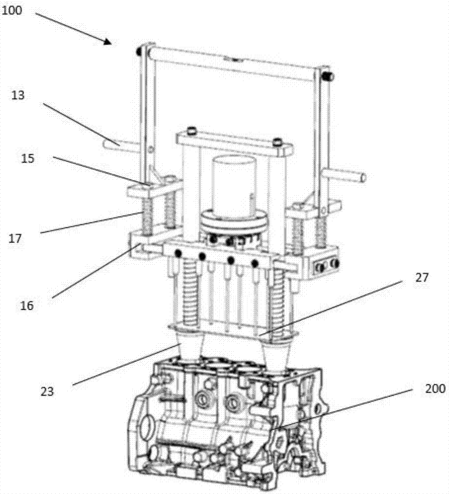 A device and method for pre-cleaning the residual sand in the inner cavity of the cylinder water jacket