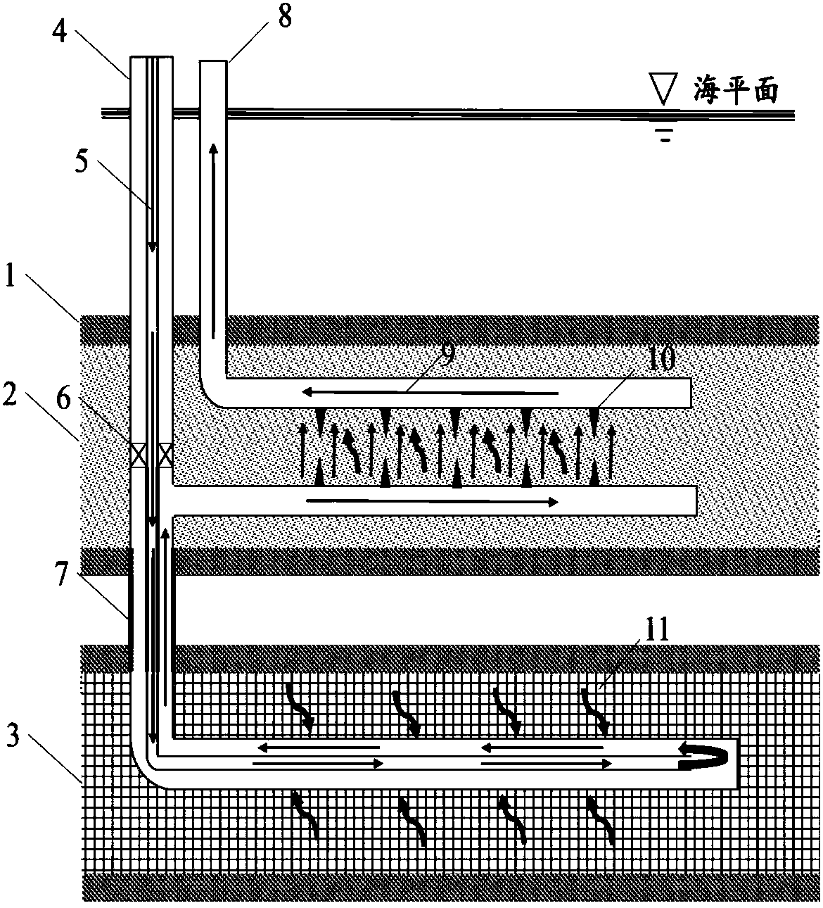 A Well Structure Design and Method for Simultaneous Development of Geothermal Energy and Hydrate Reservoir by Water Injection