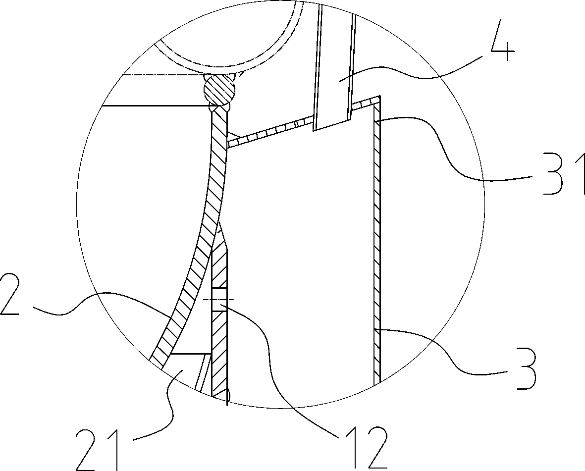 Furnace bottom sealing head for phosphorus burning furnace