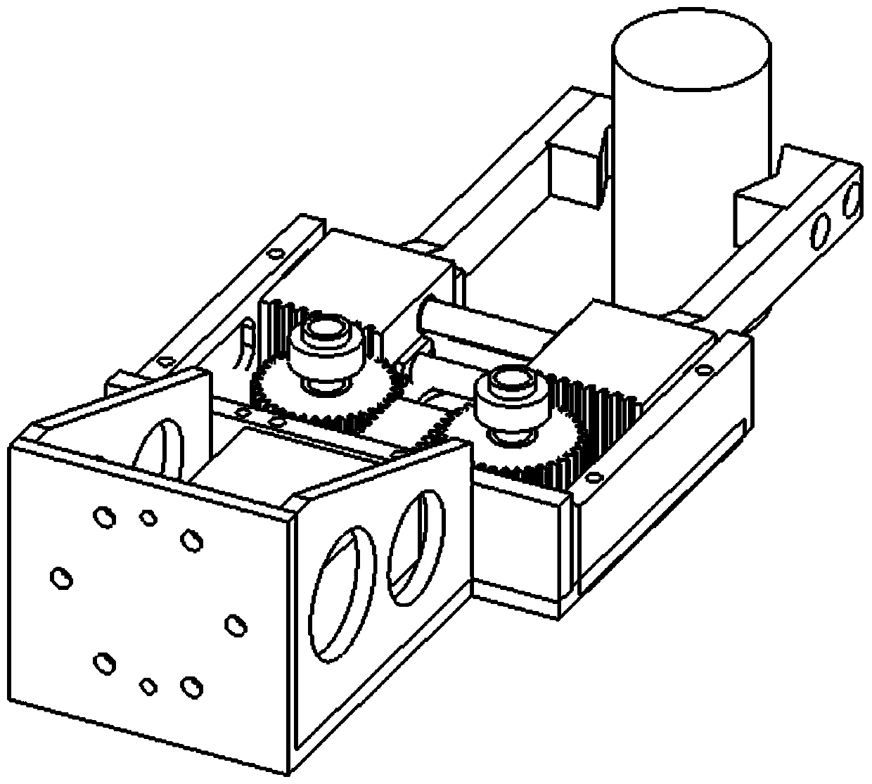 Centering clamping jaw based on gear and rack driving