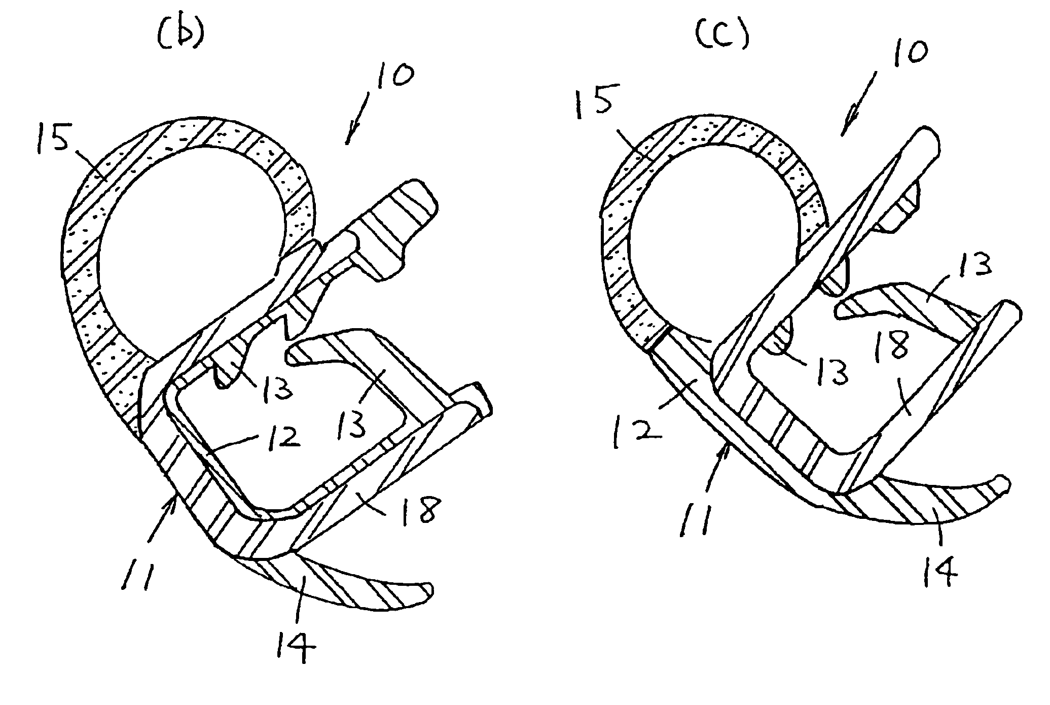 Weather strip for car without metal insert