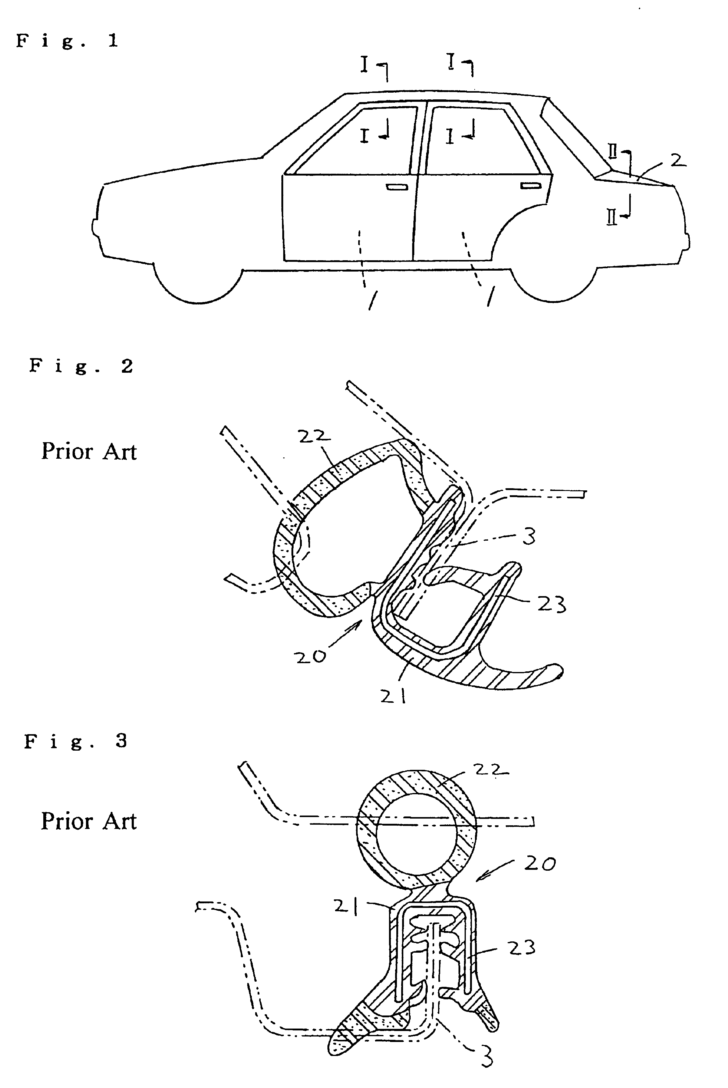 Weather strip for car without metal insert