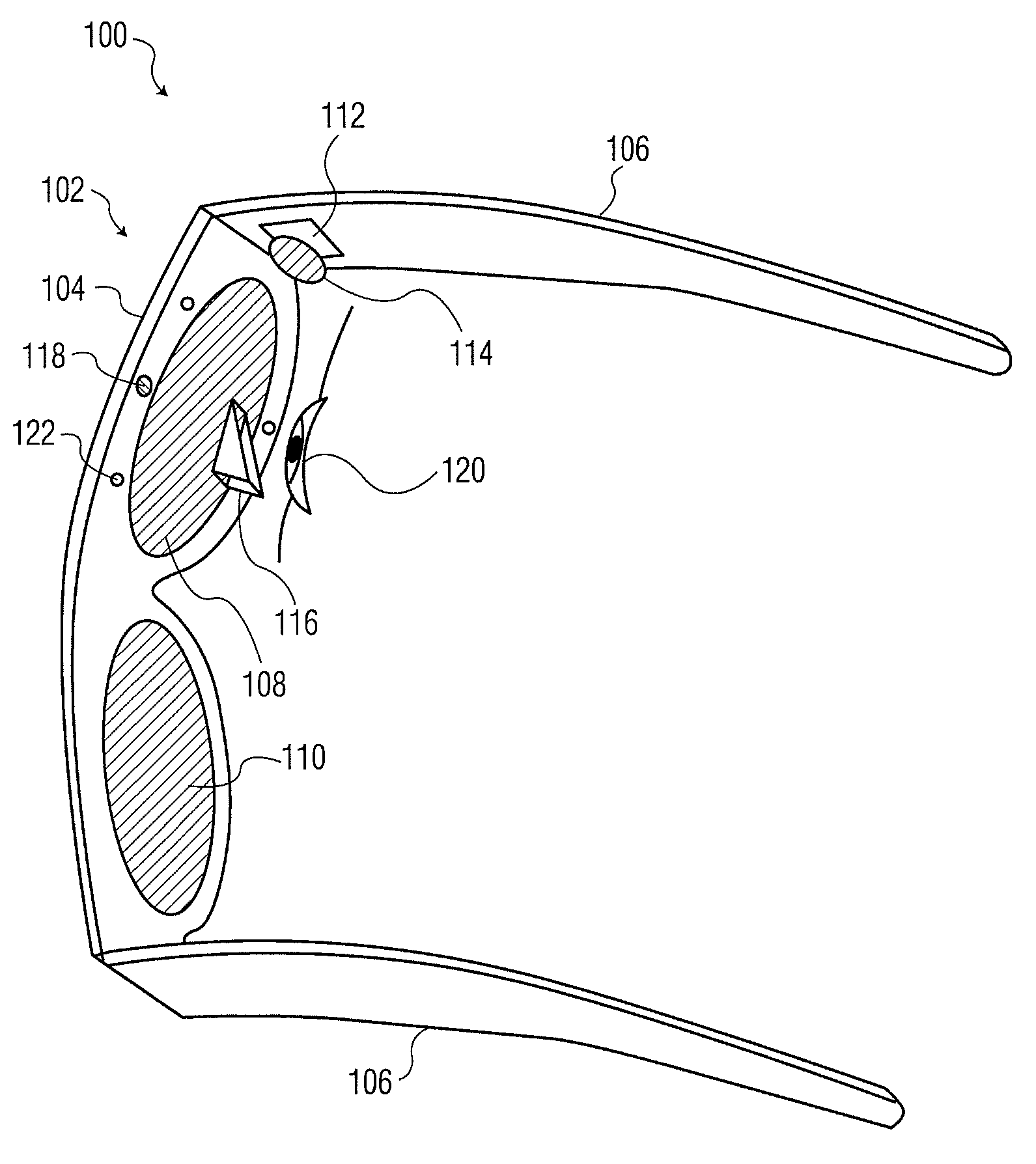 Unitized, vision-controlled, wireless eyeglasses transceiver