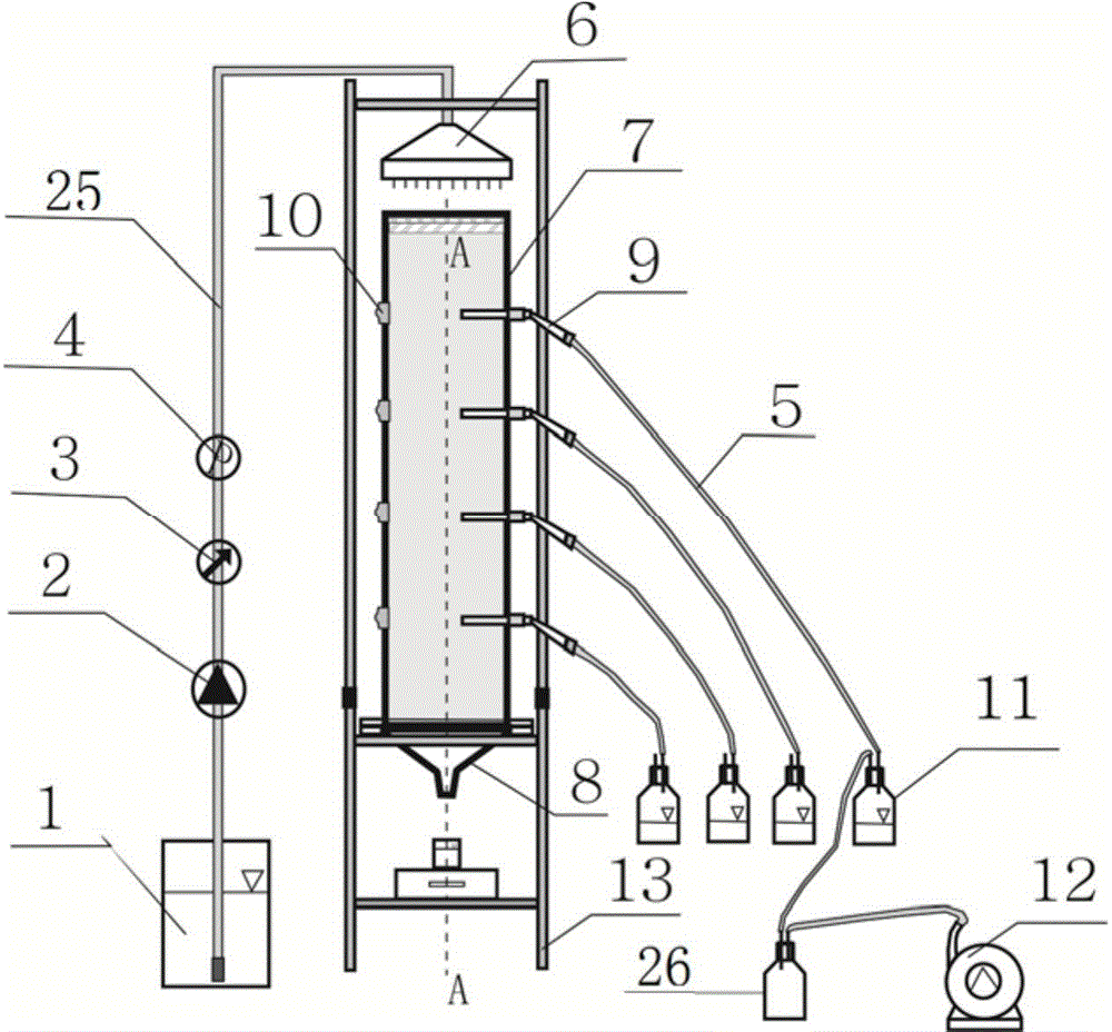 Leaching test device and method for indoor heavy metal pollutants