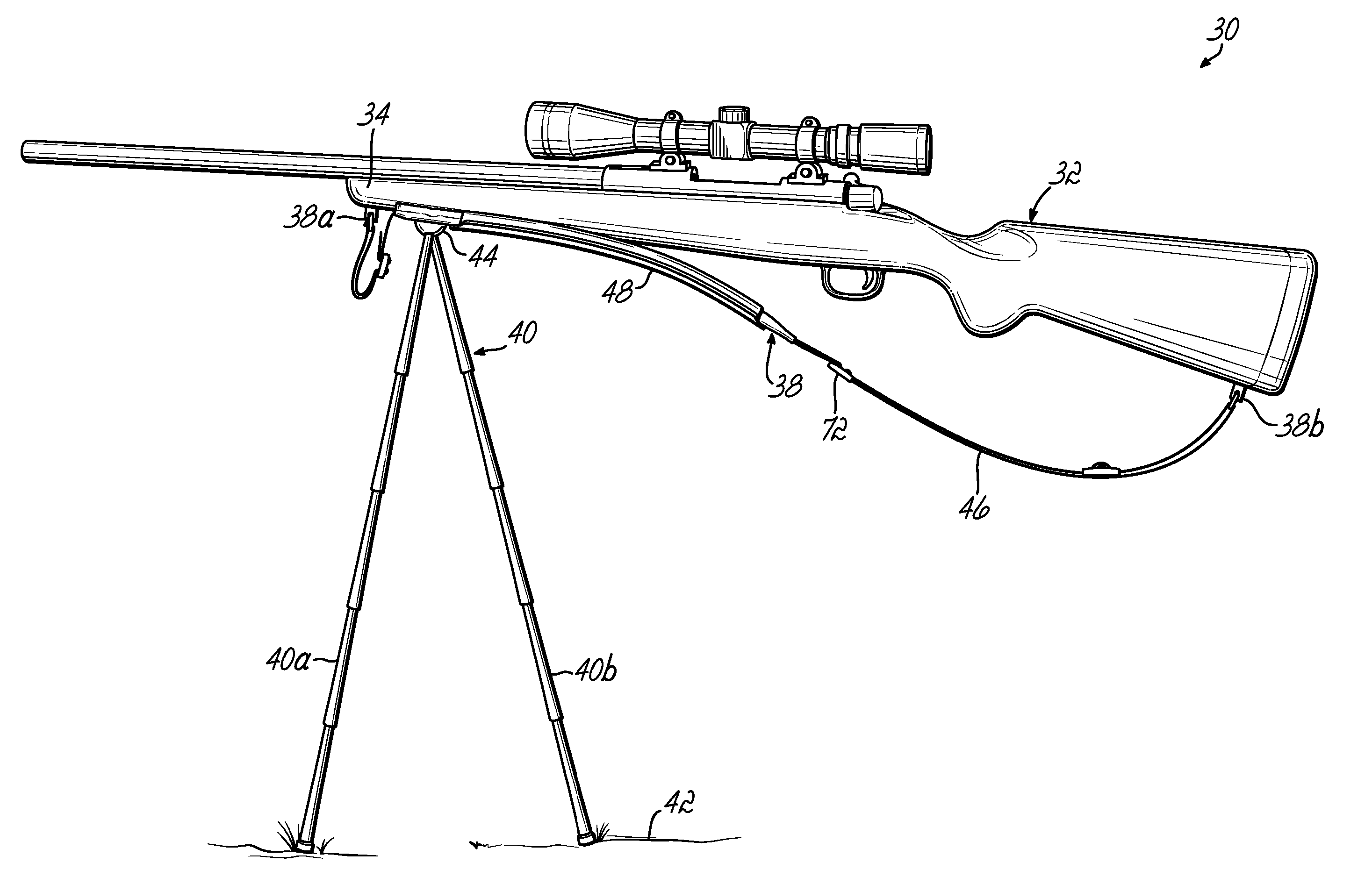 Shooting stick and sling combination