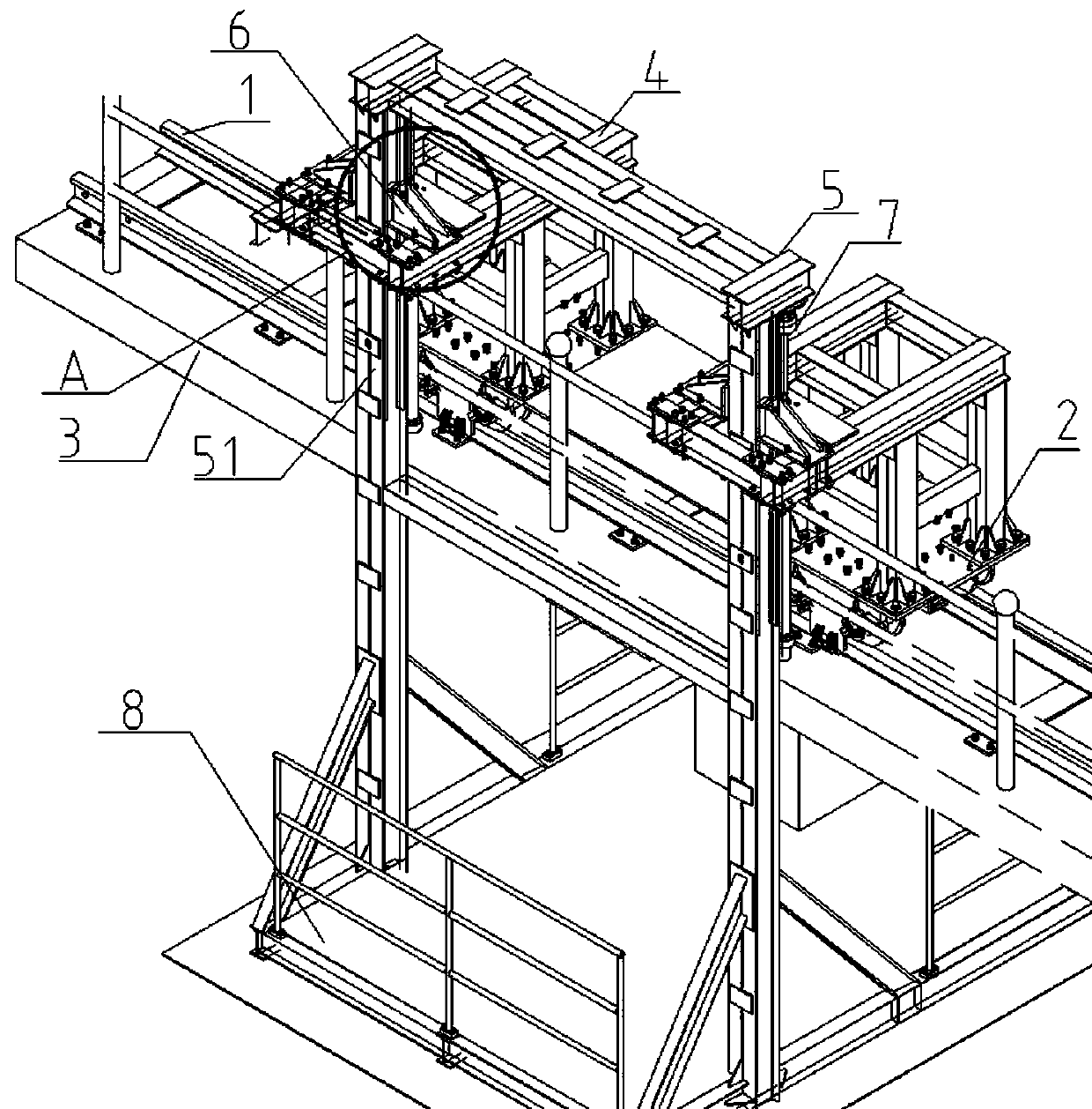 A hanging basket with vertical lift and limit function