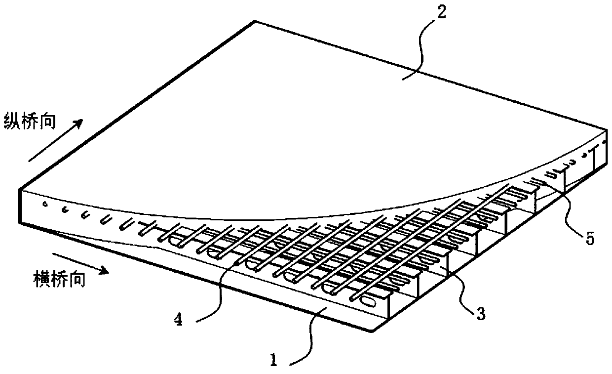 Orthotropic steel plate-concrete composite bridge deck and construction method thereof