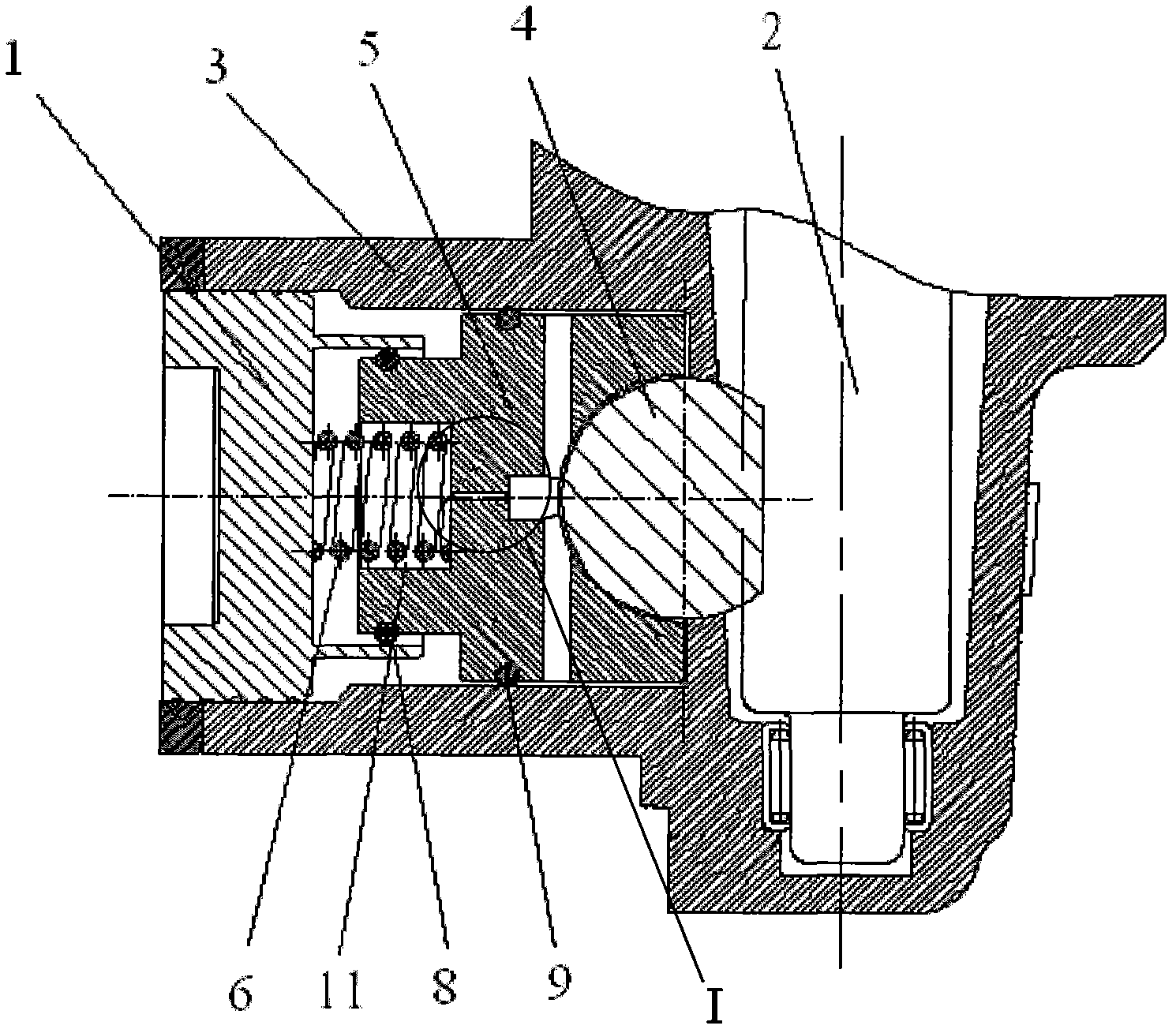 Adjusting mechanism for steering engine