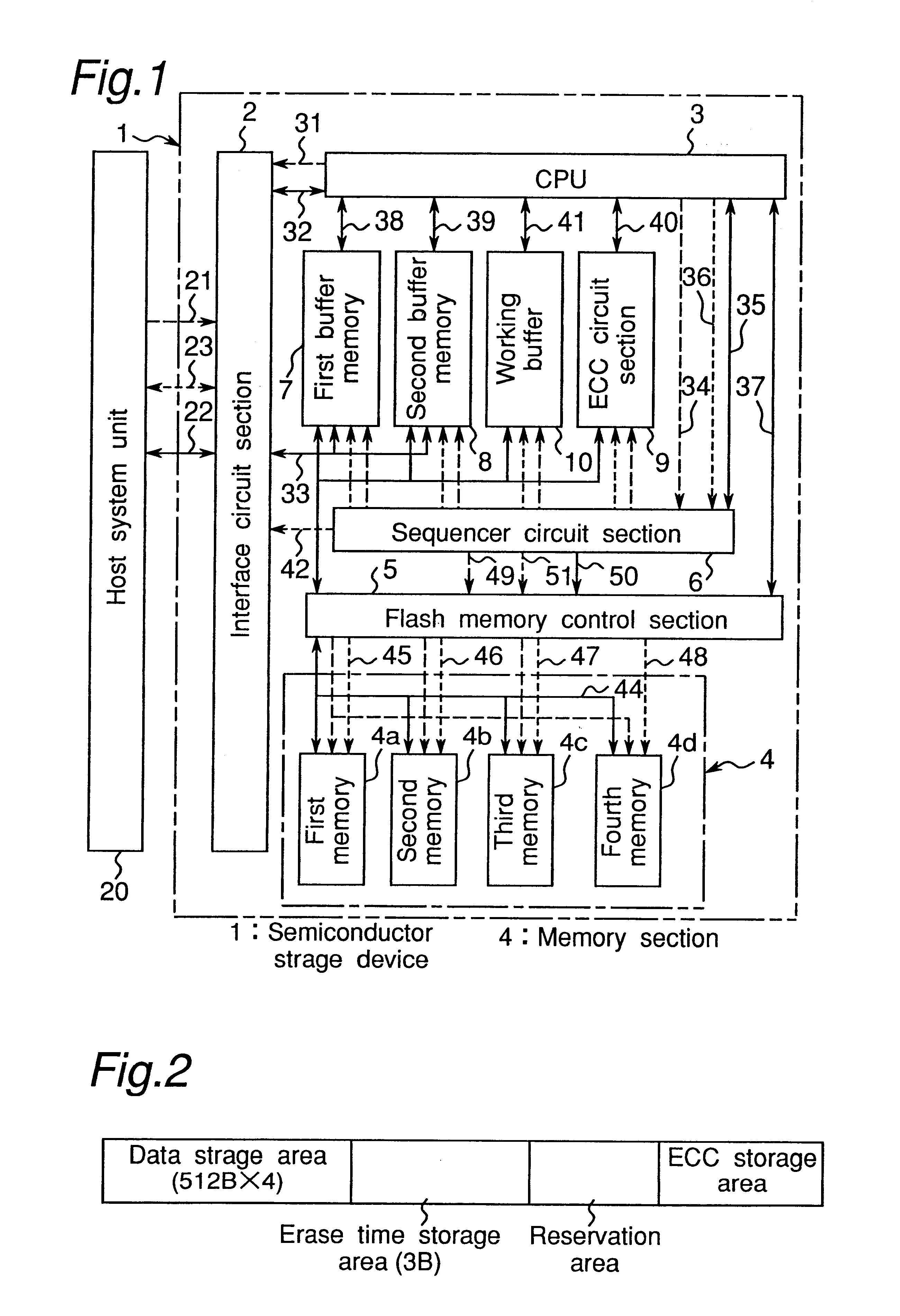 Block-erase type semiconductor storage device with independent memory groups having sequential logical addresses