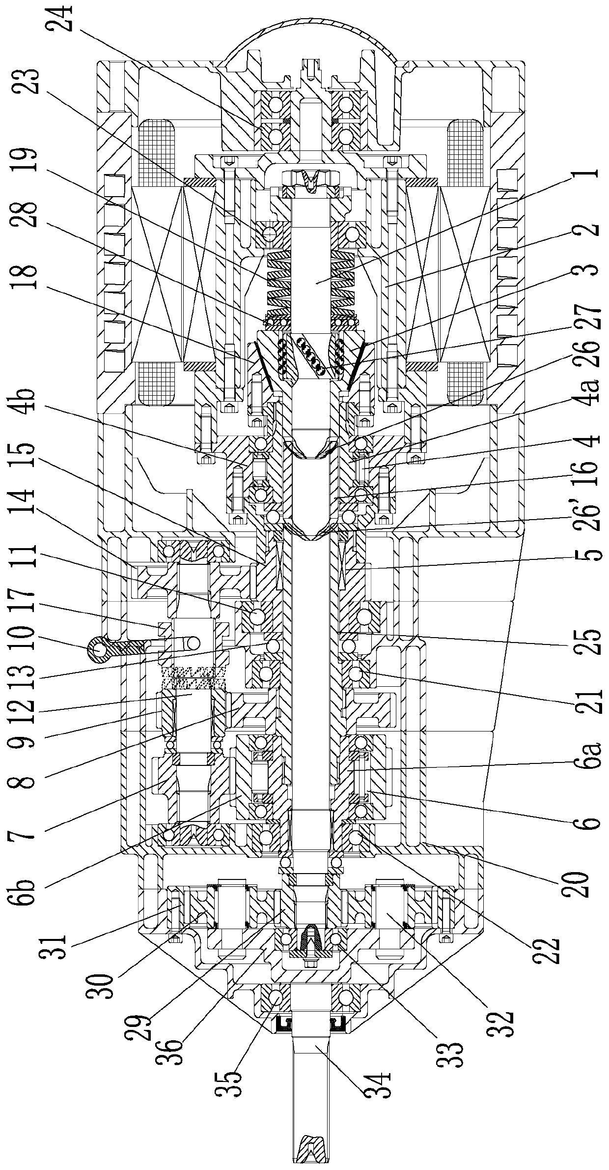 Mechanical dual overrunning clutch self-adaptive automatic speed changer output by planetary system