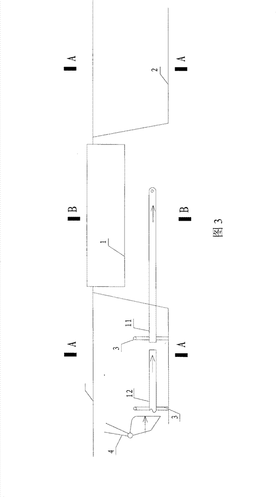 Pull tube mounting method of passing pipeline