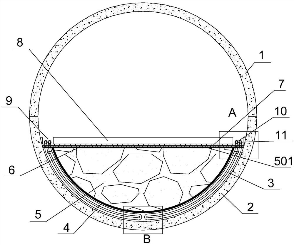 High thermal conductivity geothermal energy heat exchange tunnel system and its construction method