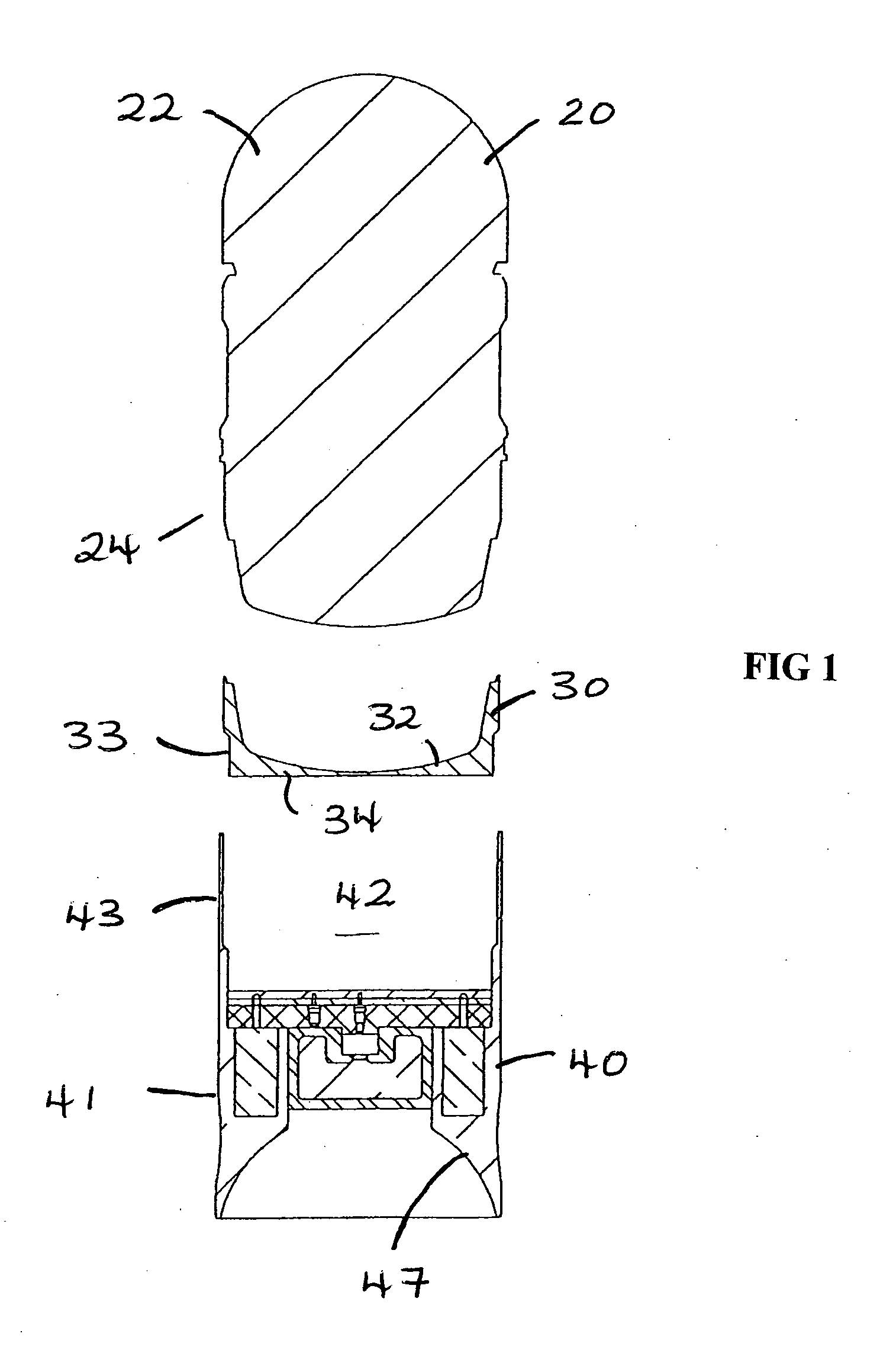 Adaptor for stackable projectile