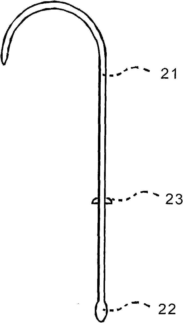 Artificial four-branch blood vessel stented elephant trunk and fixing device thereof