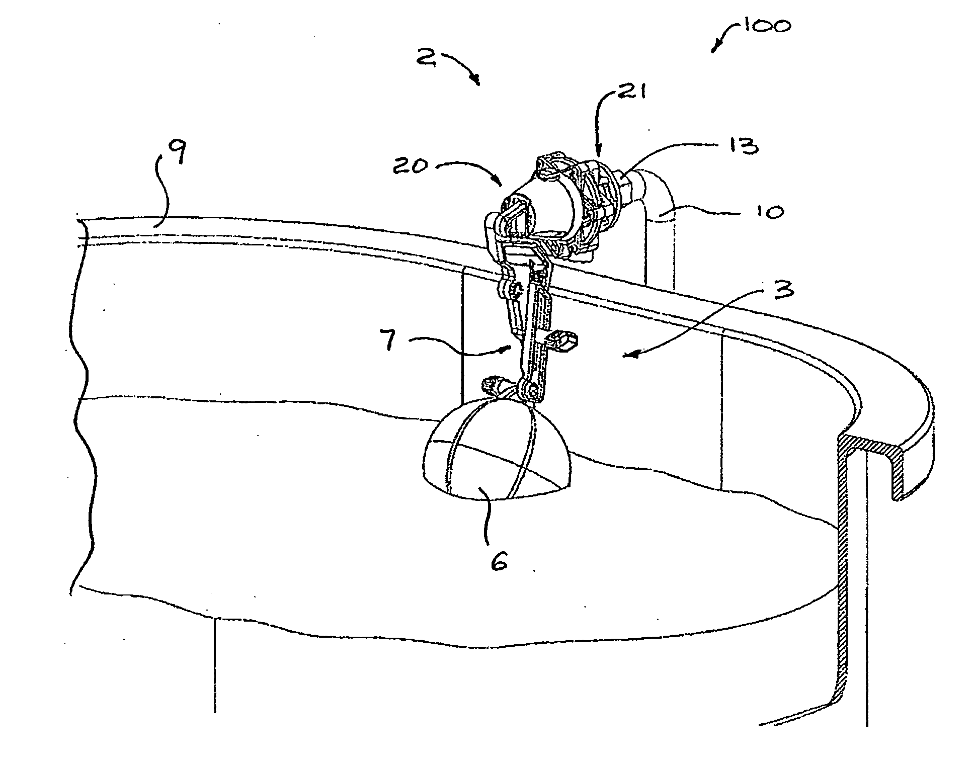 Readily demountable fill valve