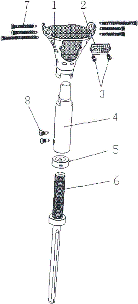 Articular surface retaining type extendable tibial neoplasm knee joint prosthesis