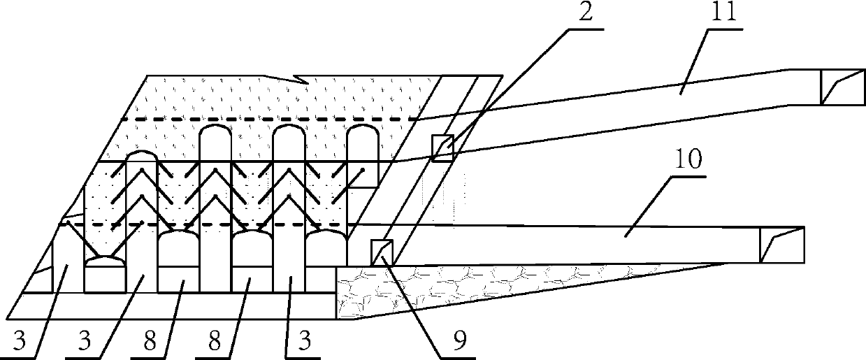 Two-tunneling bidirectional stripping two-step pre-support mining method