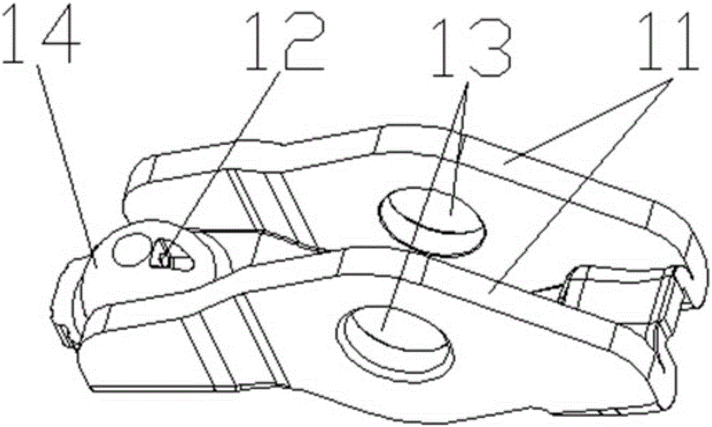 Side punching type progressive die for bending forming of rocker arm body