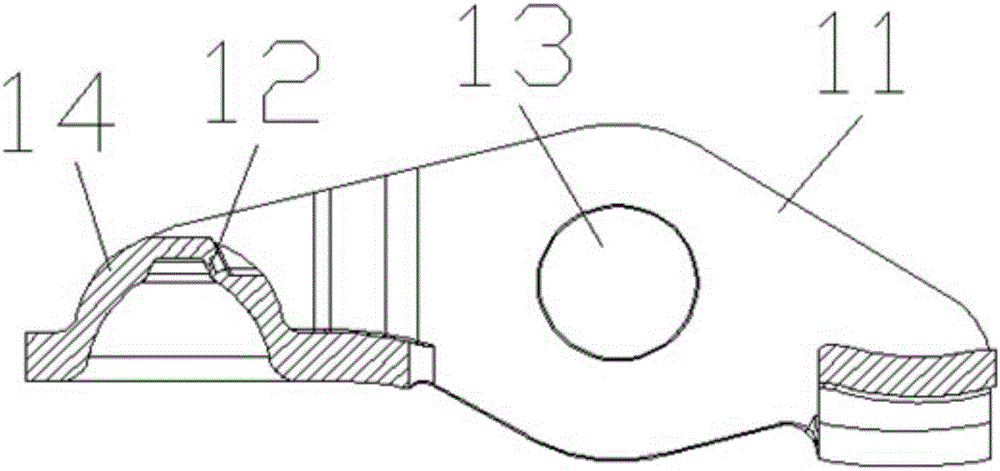 Side punching type progressive die for bending forming of rocker arm body