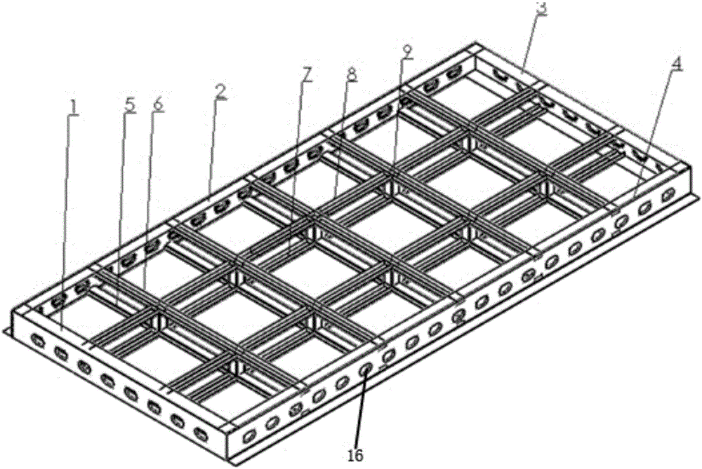 Bidirectional truss combined board made from composite material and manufacturing method therefor