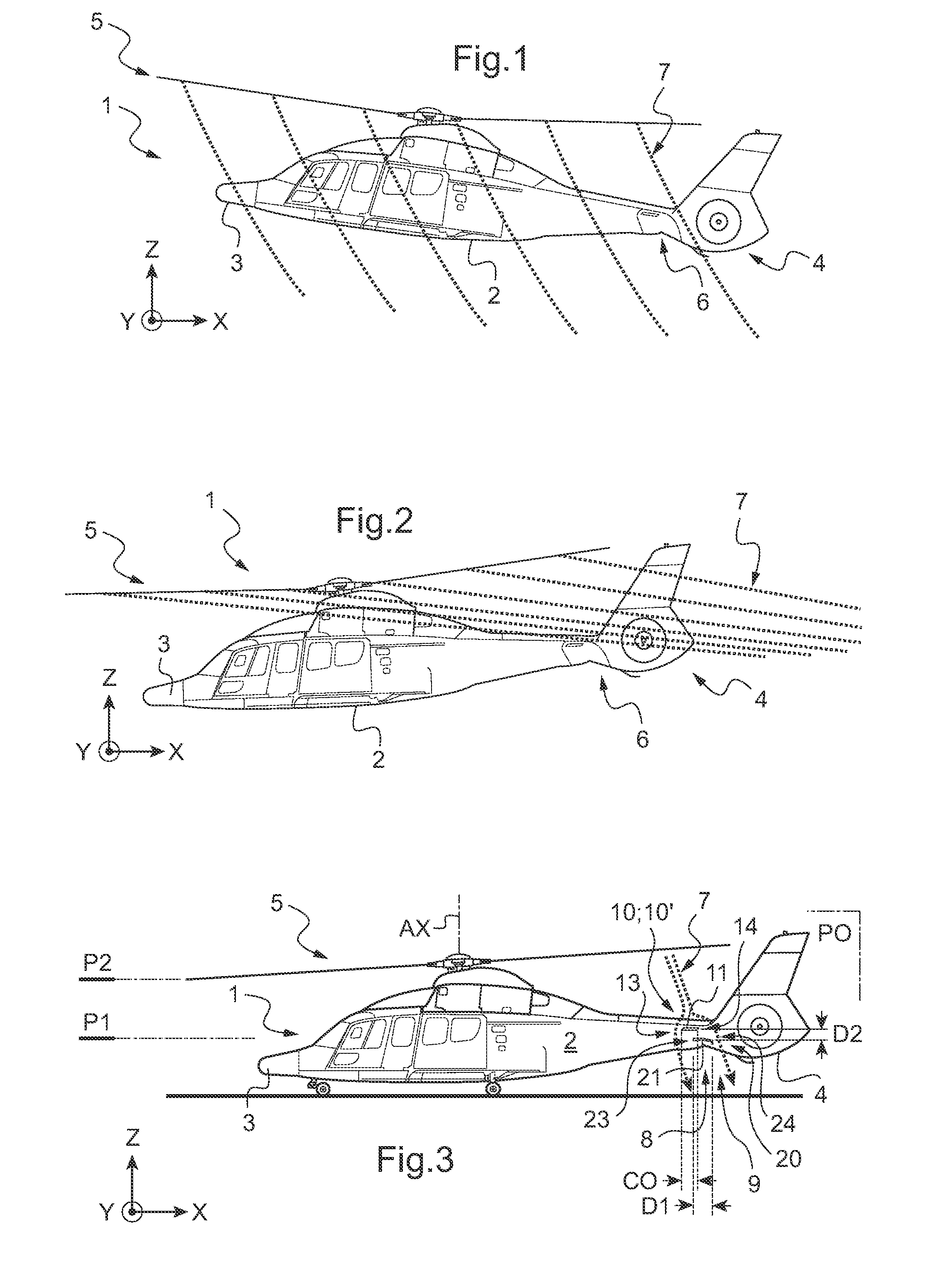 Method of minimizing the attitude hump phenomenon and a rotary wing aircraft provided with stabilizer means therefor