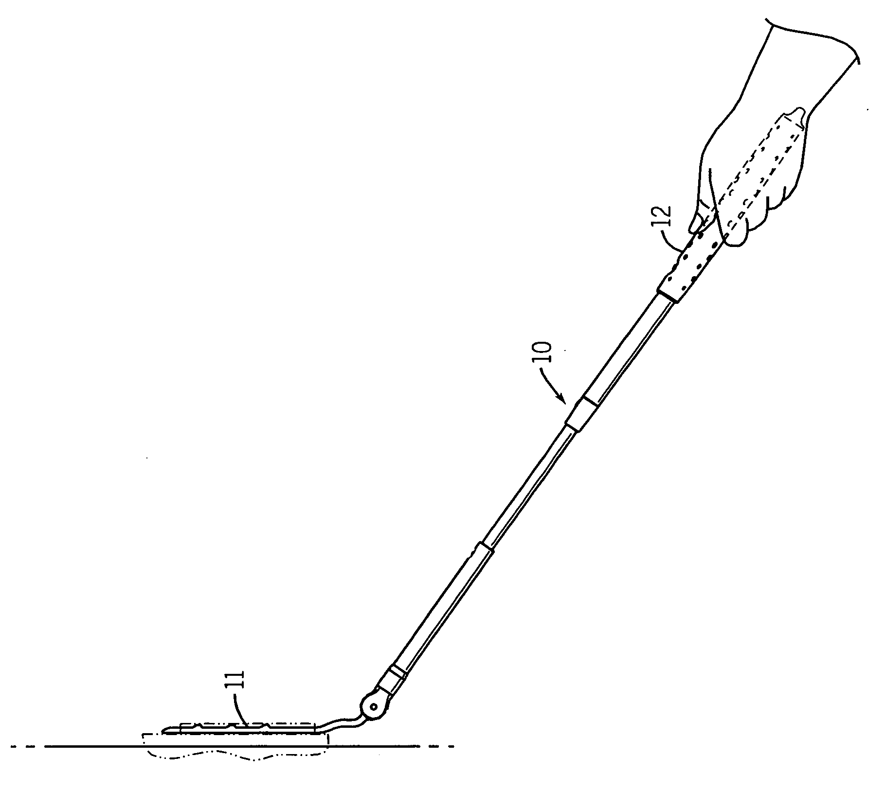 Adjustable holder for cleaning implement