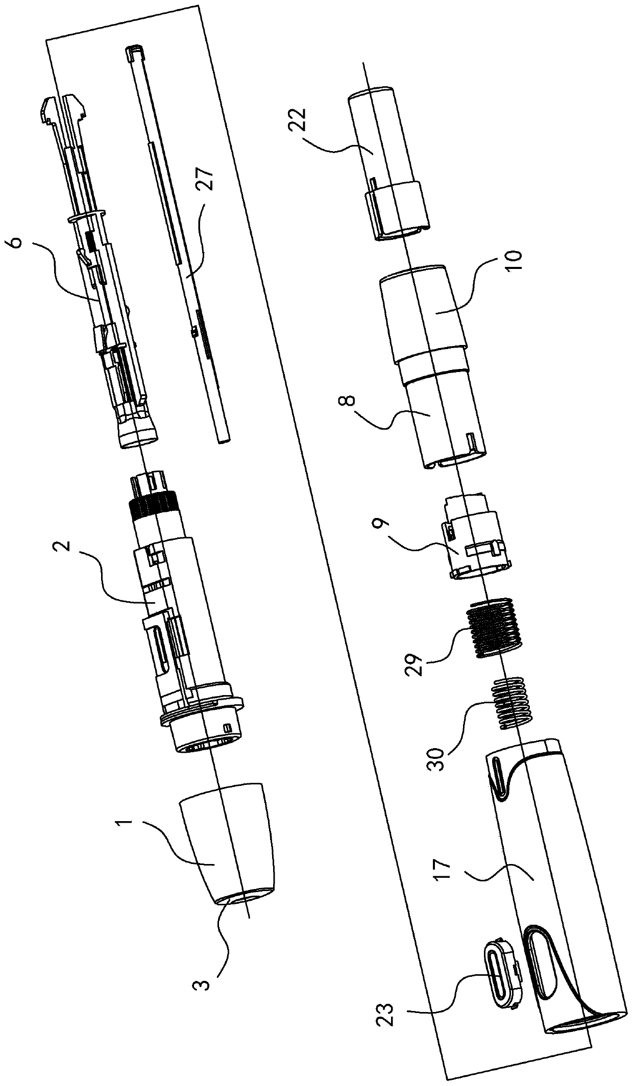 Blood sampling pen convenient for unloading pricking cap