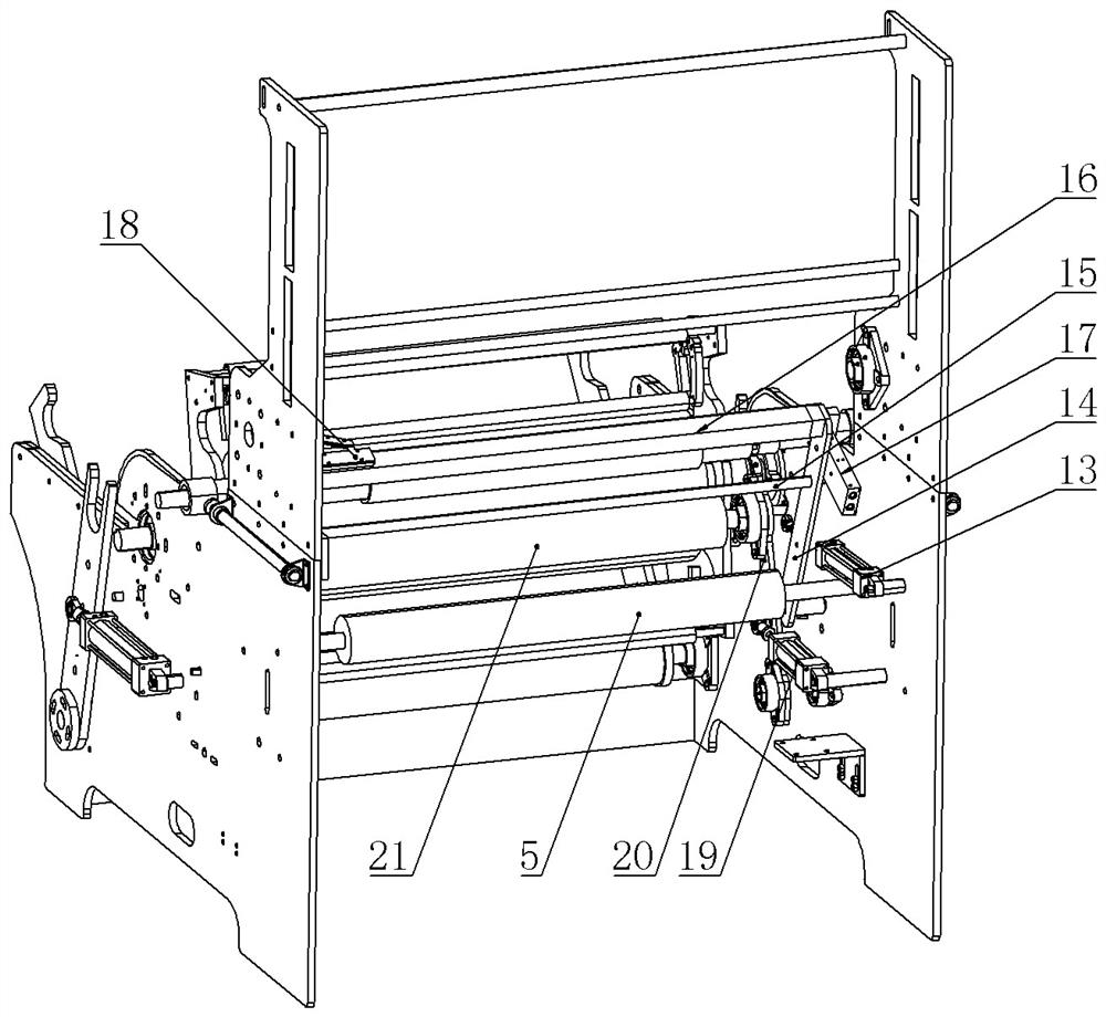 Automatic roll changing machine for plastic film