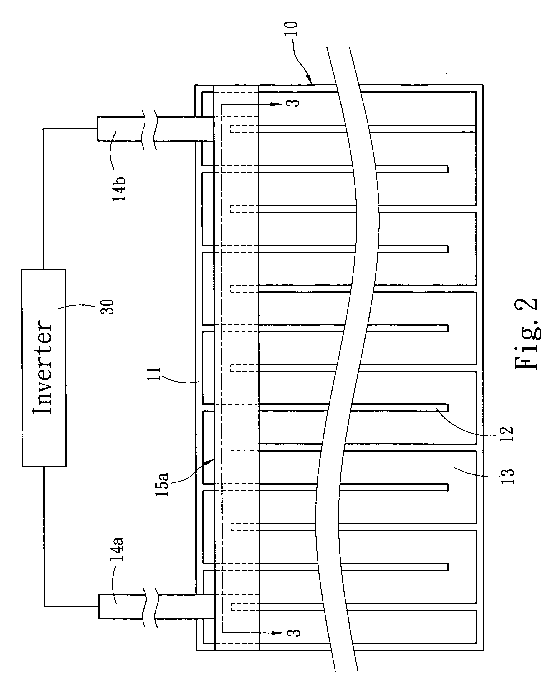 Electrode structure of planar lamp