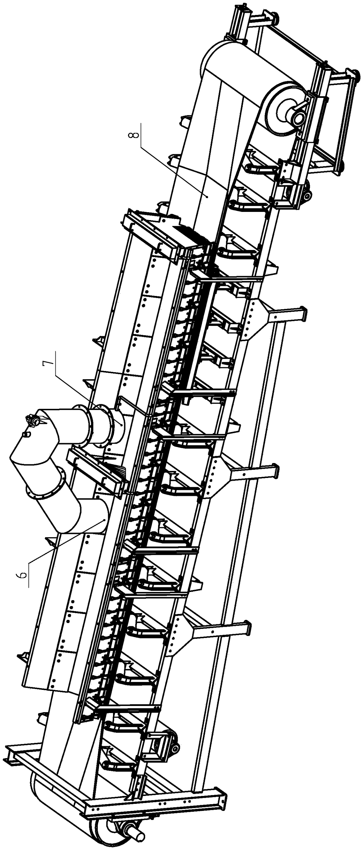 Three-phase foam sealing pressure relief and dust suppression equipment and material transfer equipment including the equipment