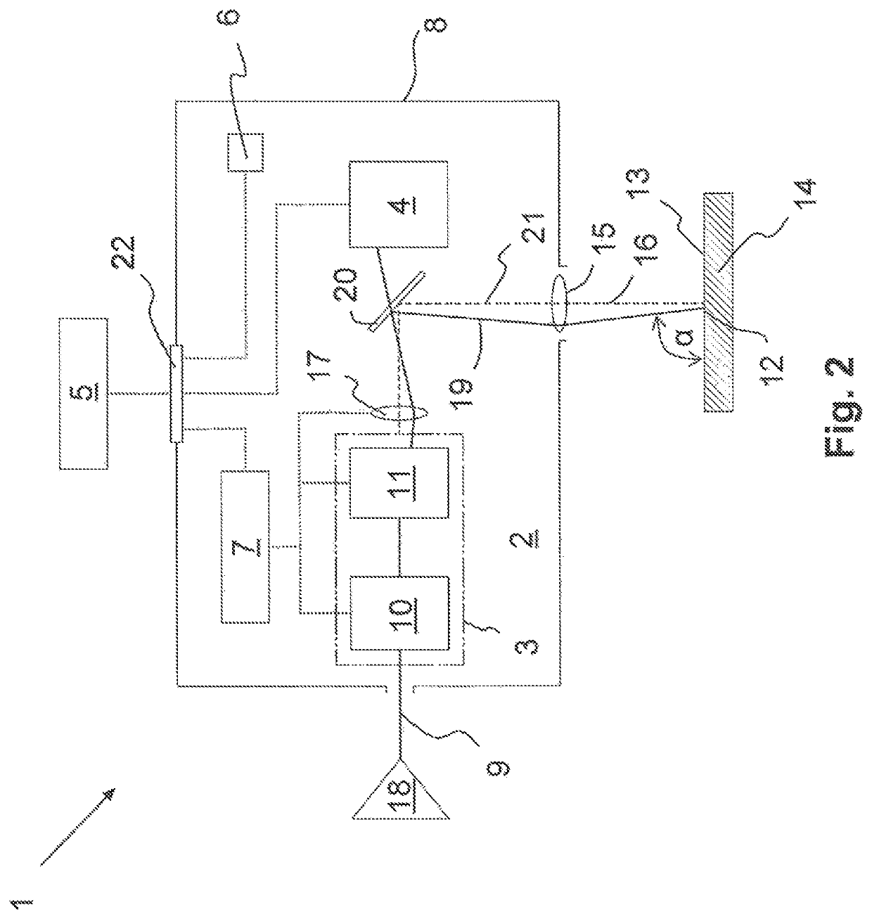 Scanning head with integrated beam position sensor and adjustment arrangement for an off-line adjustment