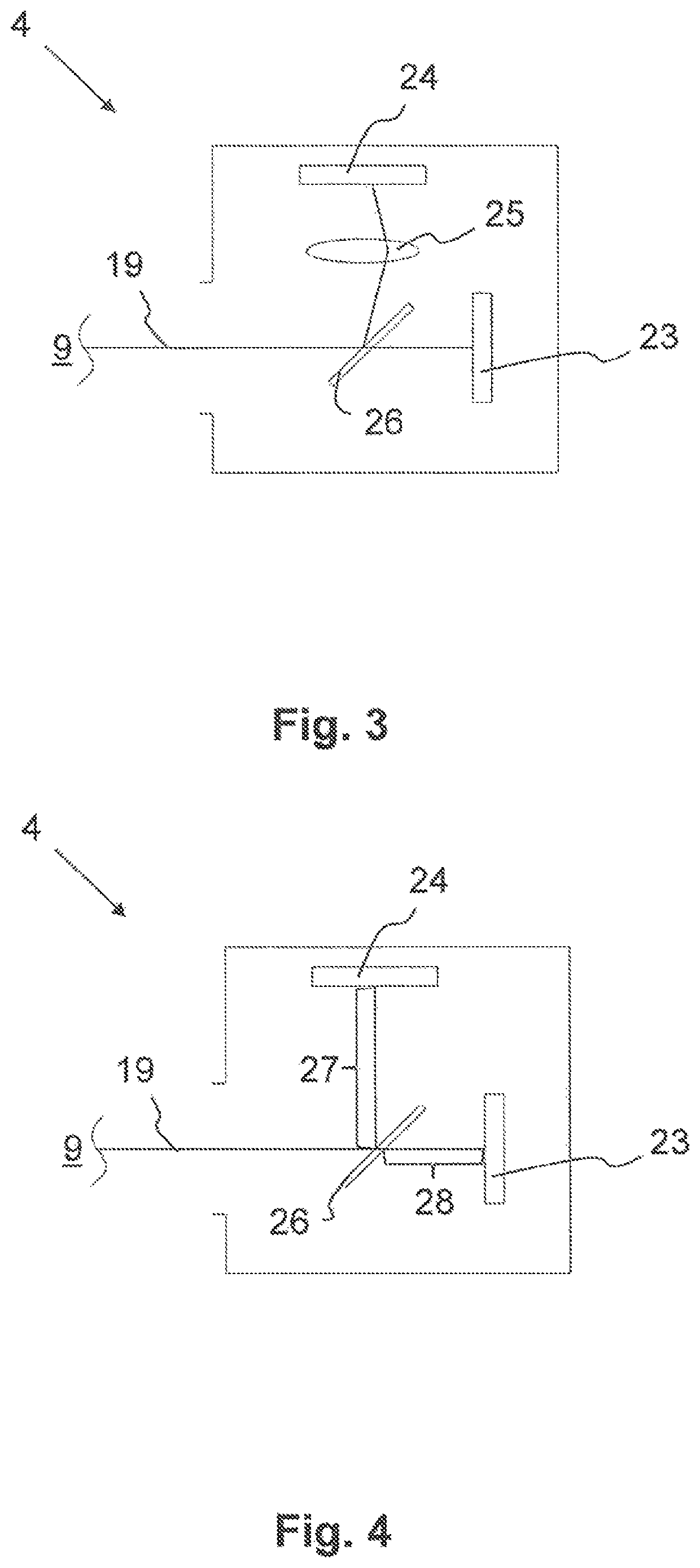 Scanning head with integrated beam position sensor and adjustment arrangement for an off-line adjustment