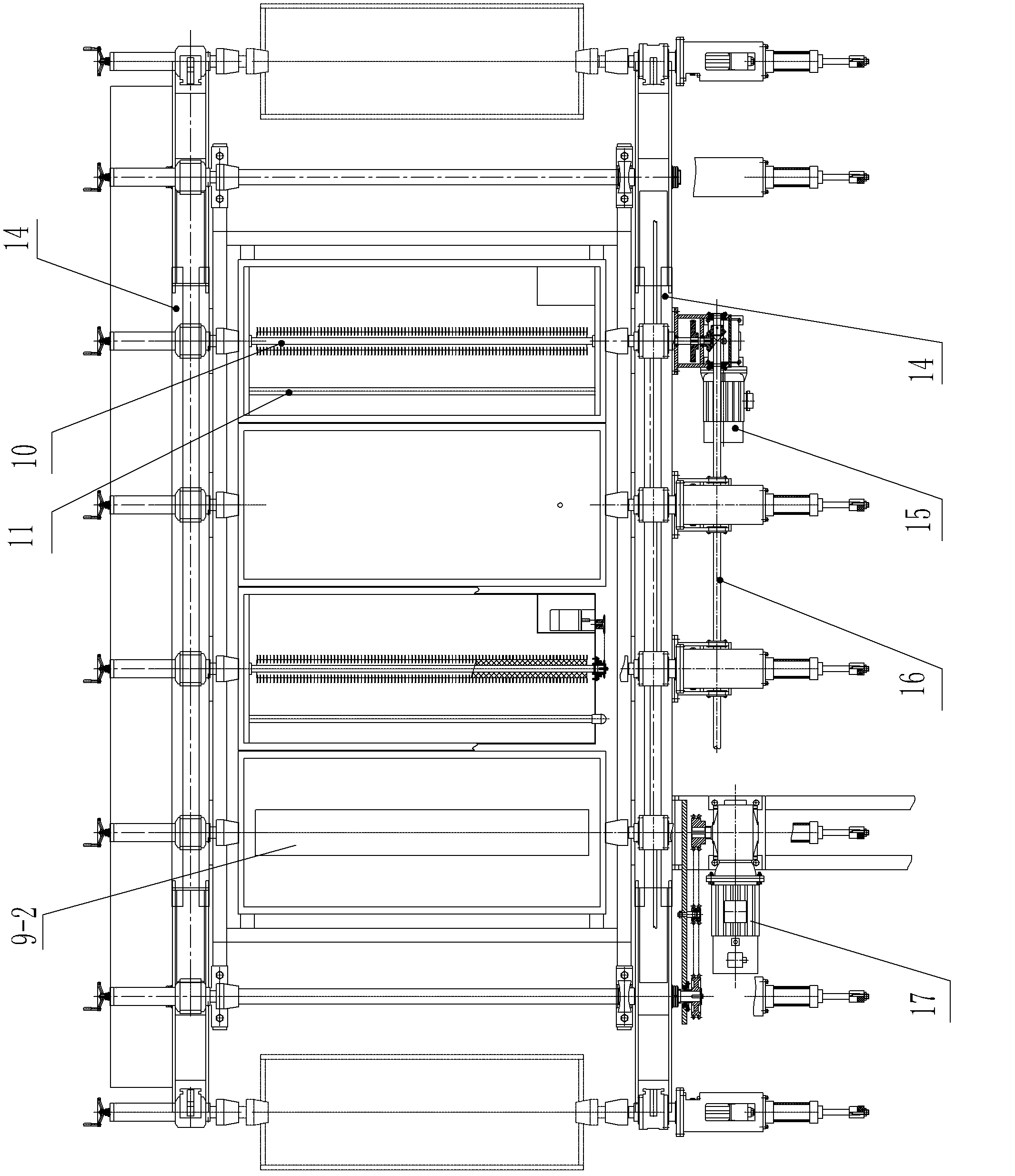 Top-installed type automatic photogravure roller cleaning machine