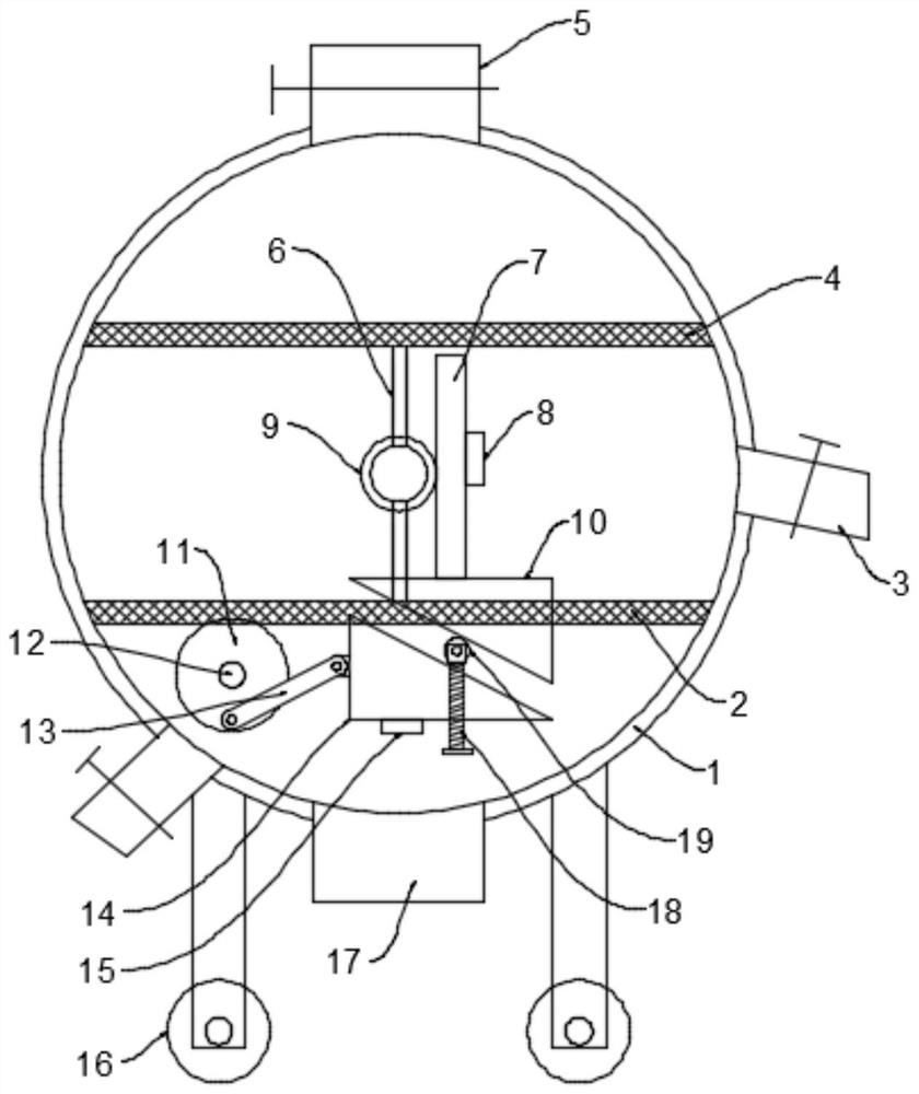 Swing sand screening device for buildings