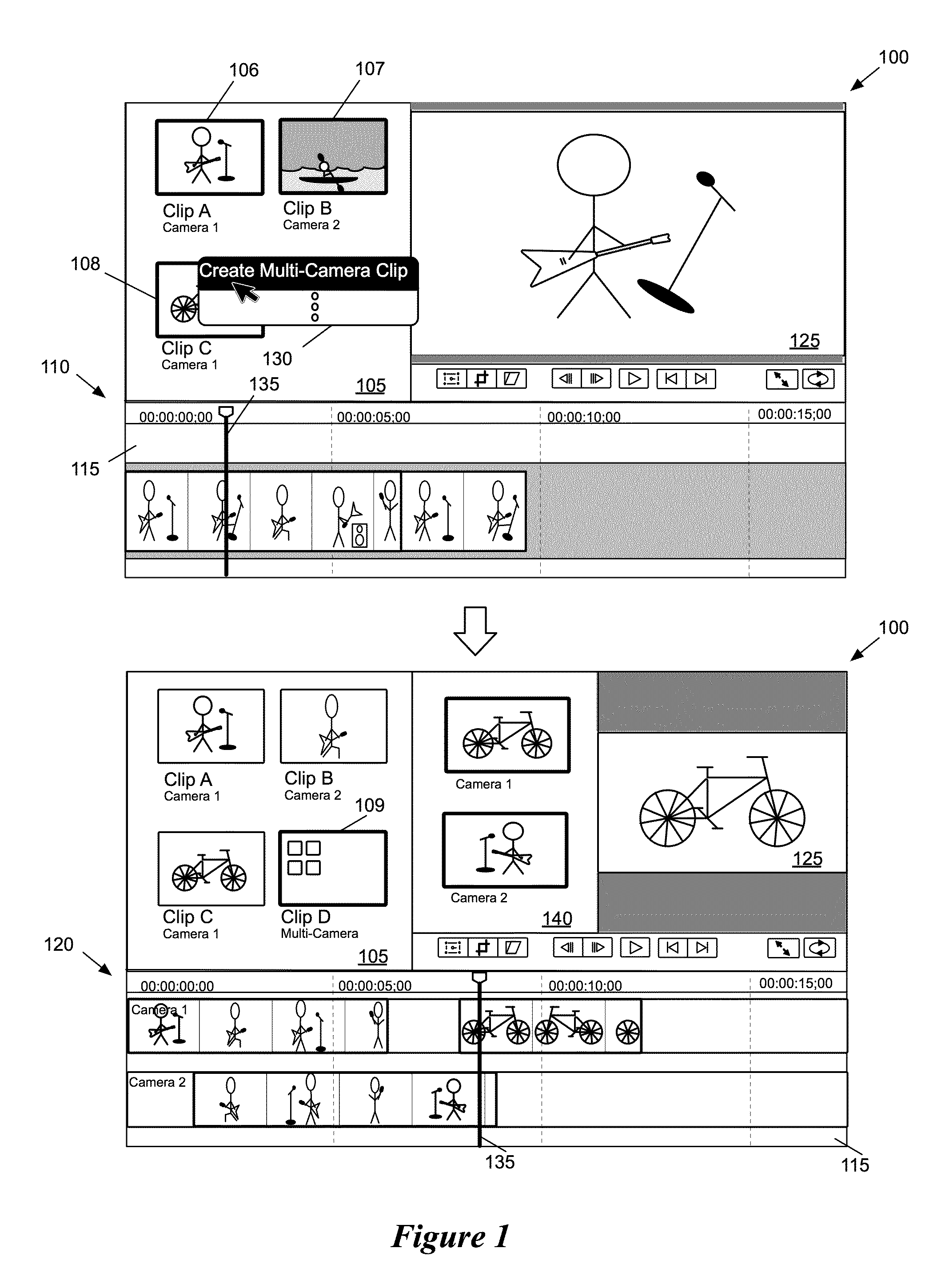 Reference clips in a media-editing application