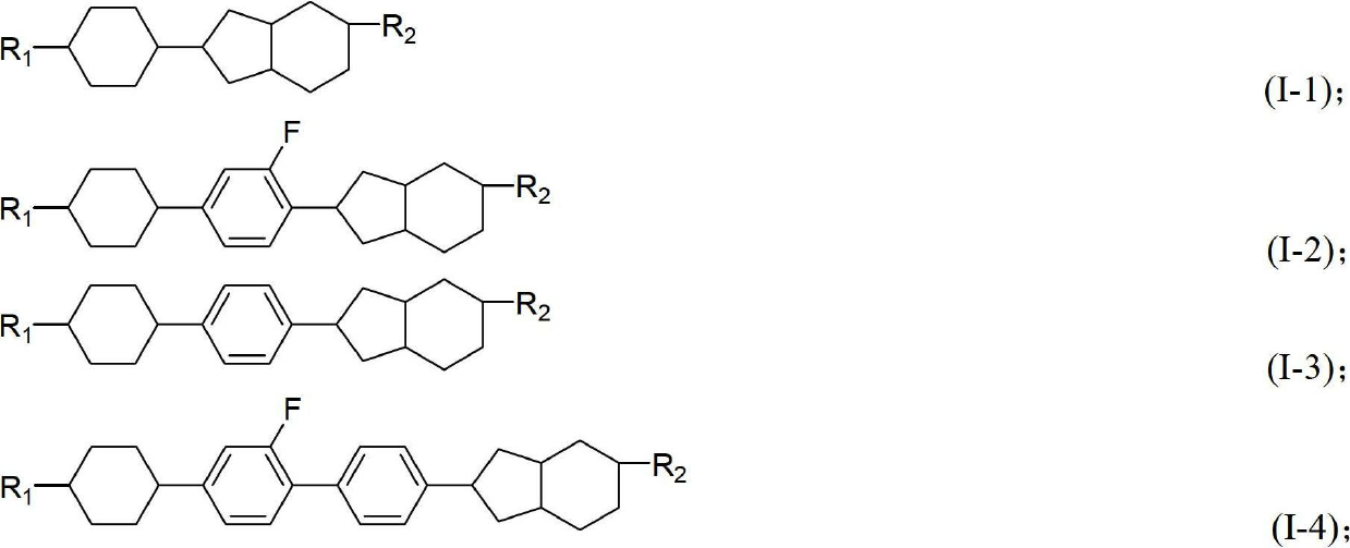 Liquid crystal compound containing saturated indene rings and composition thereof