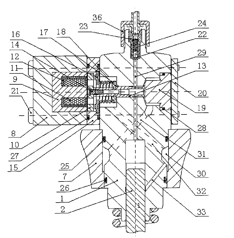 Double-valve fuel injecting device with electric-control monoblock pump and electric-control fuel injector