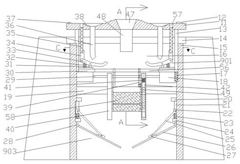 Anti-overflow non-main path drainage device capable of ascending and descending autonomously according to change of water yield