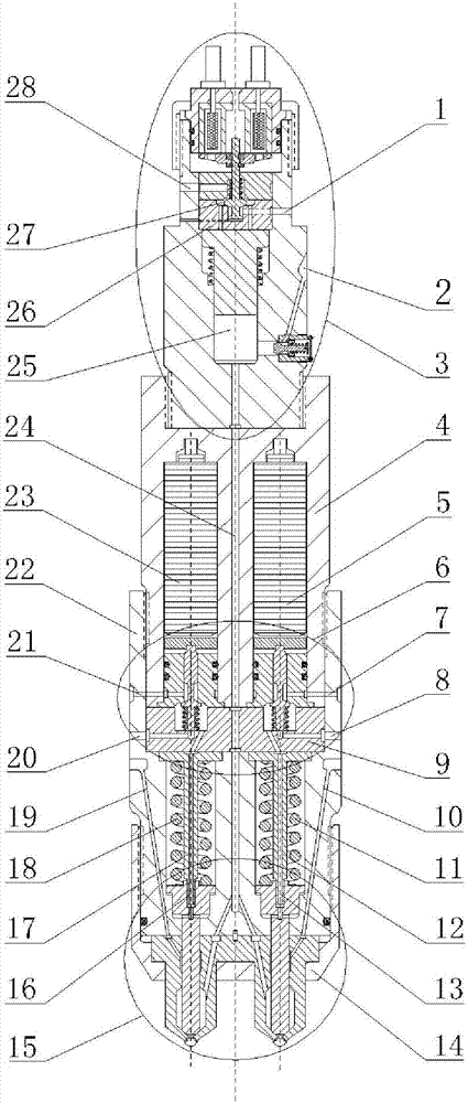 Combined pressurized double-pressure electric gas injection device