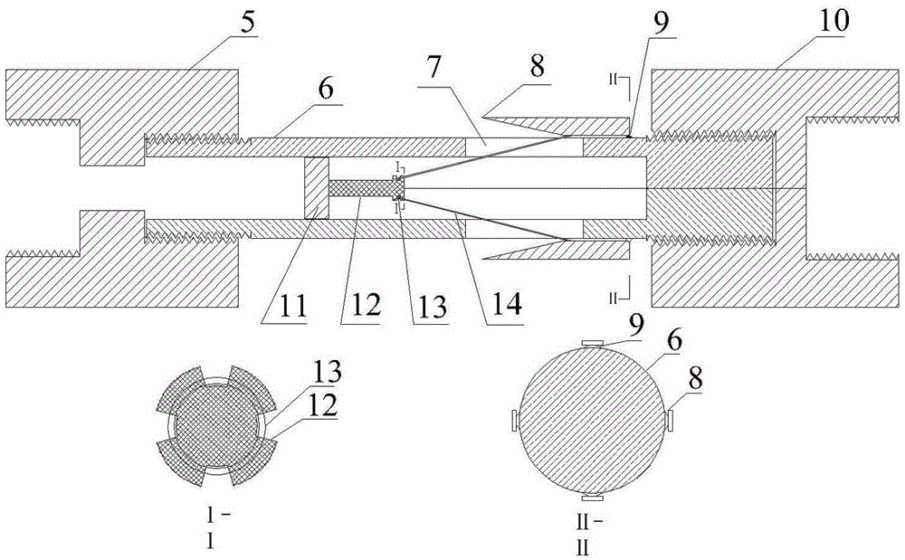 Segmented anchoring and grouting anchor rod device capable of achieving automatic clamping and anchoring method thereof