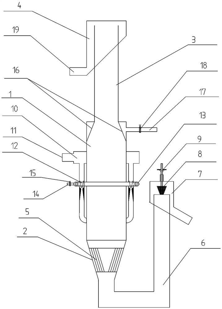 A reverse fluidized bubble bed slime flotation machine