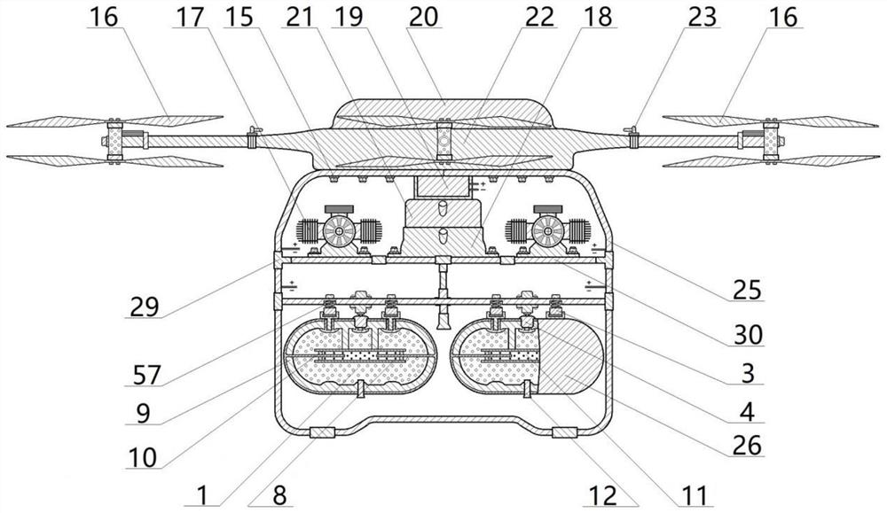 Unmanned aerial vehicle fire extinguishing bomb throwing device with electronic suction cup control function