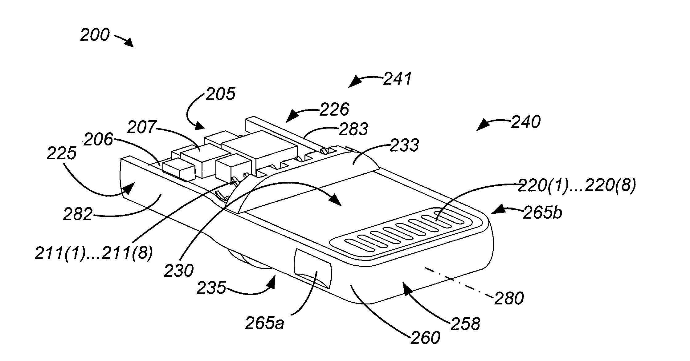 Plug connector having a ground band and an insert molded contact assembly