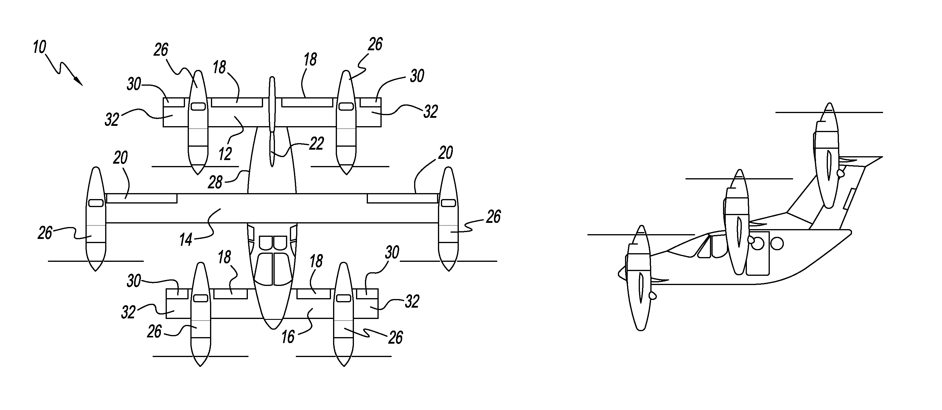 Three wing, six tilt-propulsion units, VTOL aircraft