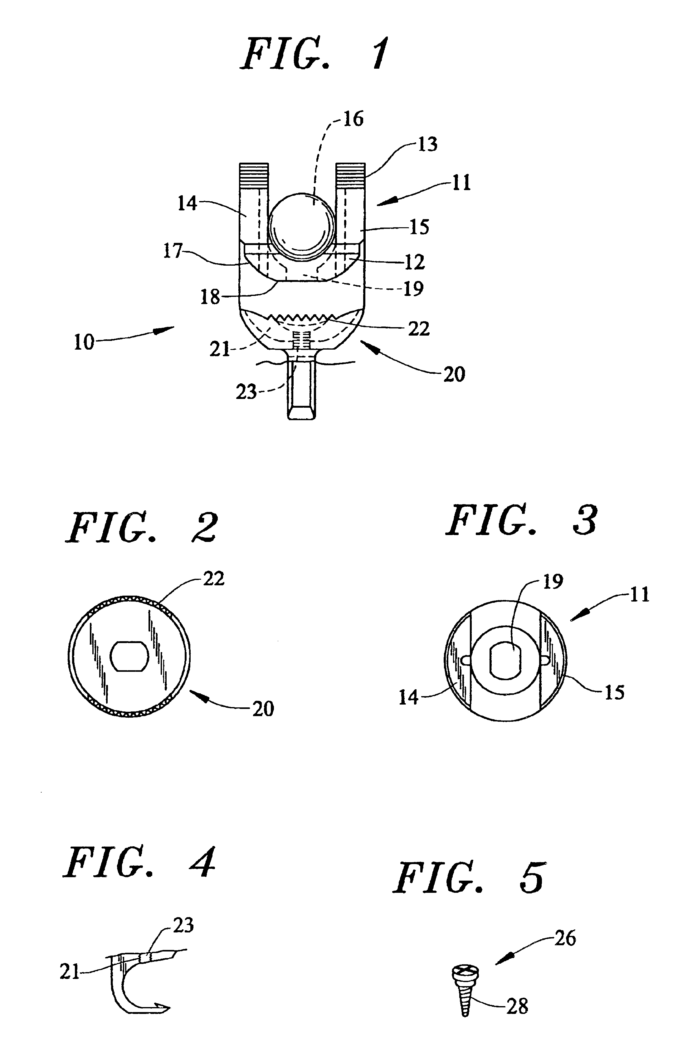 Polyaxial modular skeletal hook