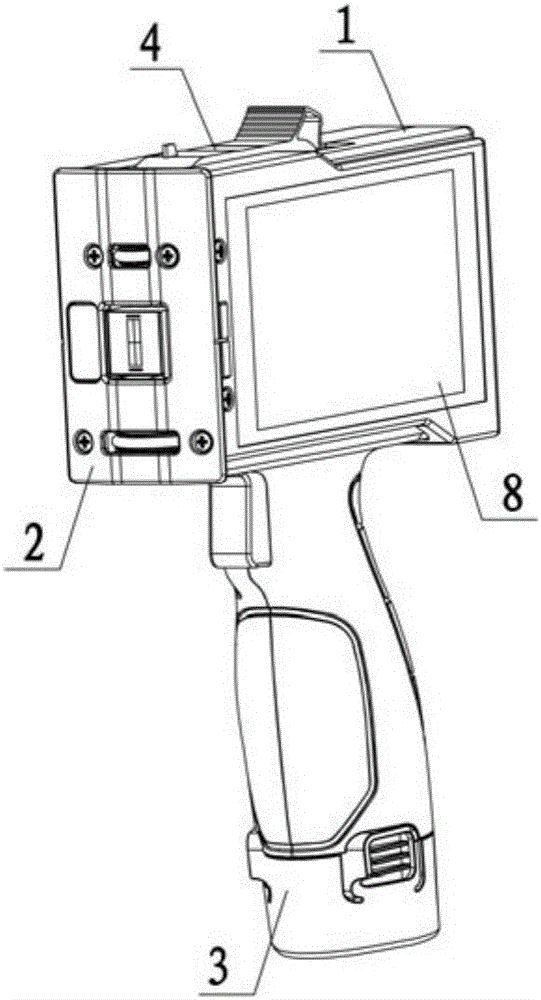 Thermal foaming handheld inkjet printer provided with code reader inside