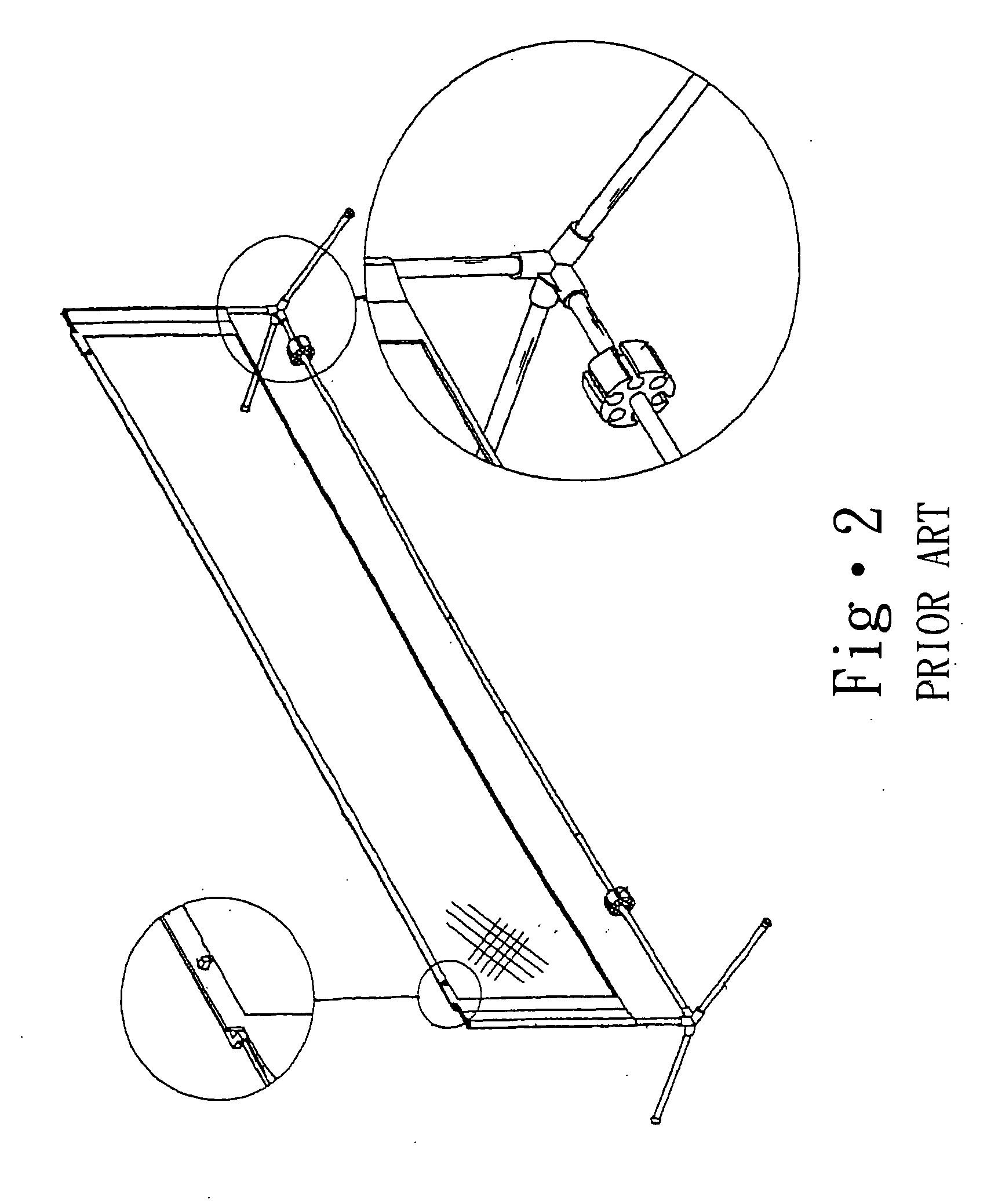 Joining member having pivotal components for net support structure