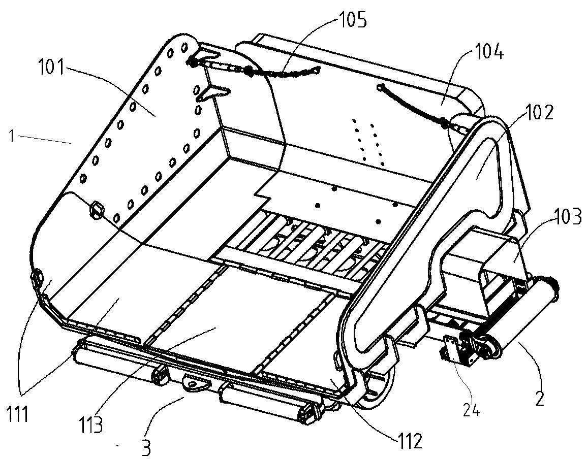 Hopper assembly for engineering vehicle